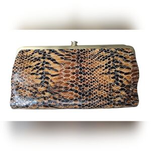 Hobo Lauren Clutch-Wallet leather tiger print EUC